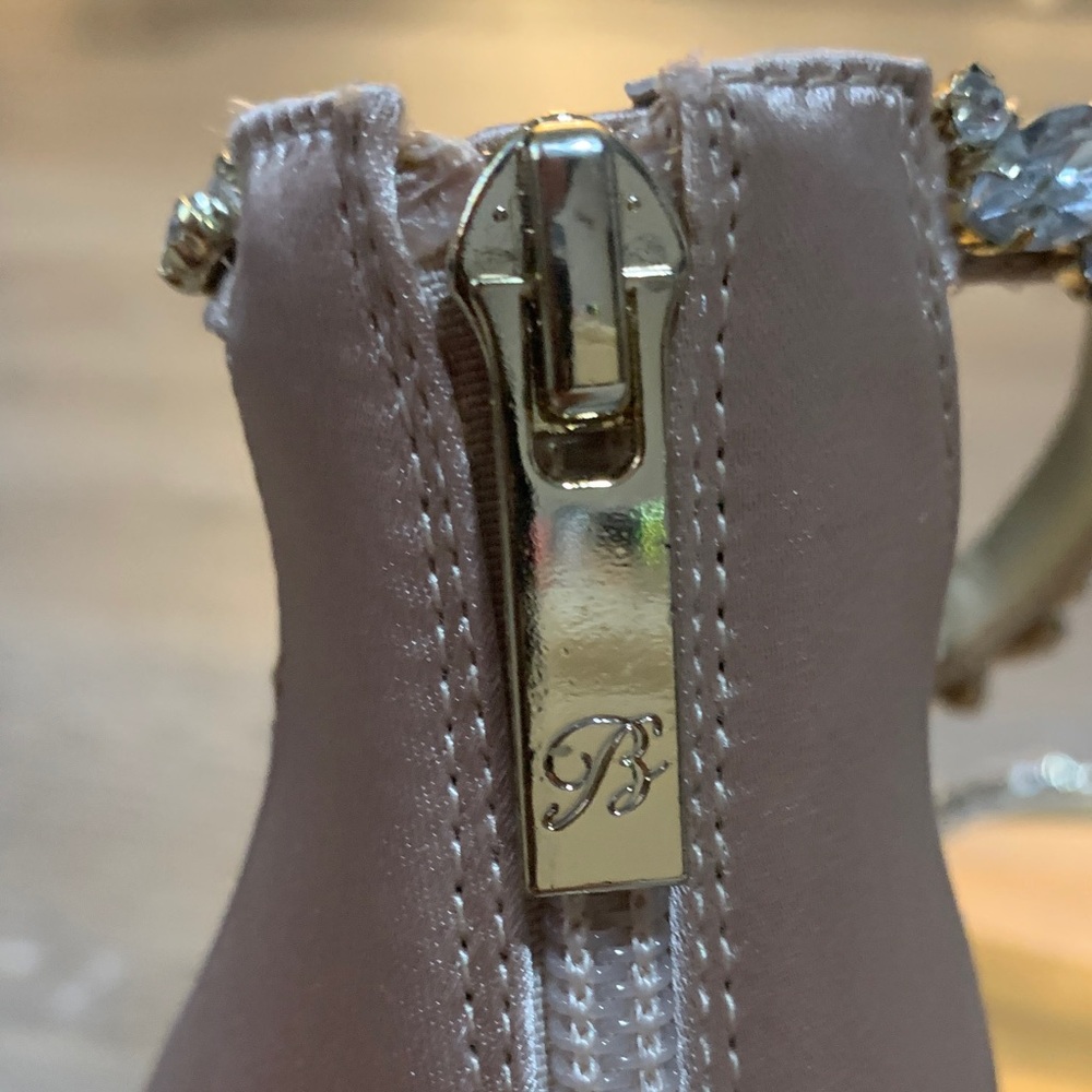 Badgley Mischka Crystal Embellished satin Heels - Picture 7 of 10